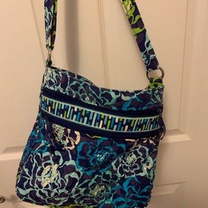 Vera Bradley green and blue crossbody bag